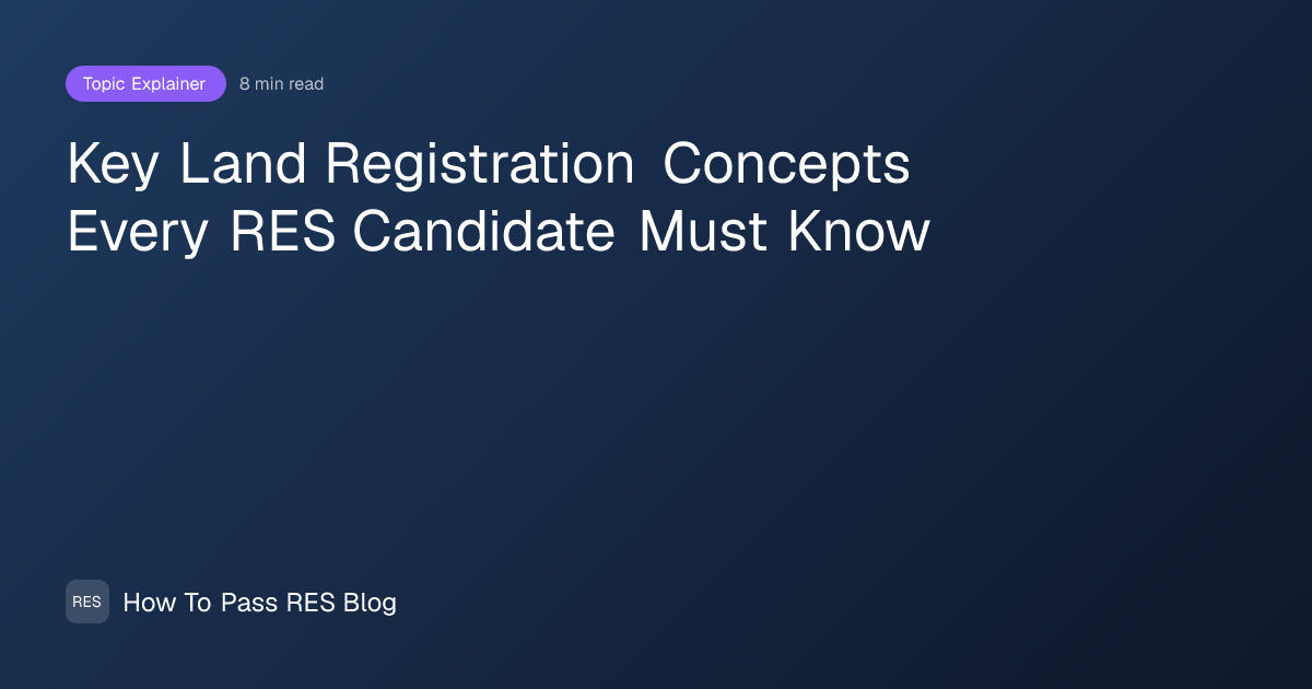 Key Land Registration Concepts Every RES Candidate Must Know | How To ...