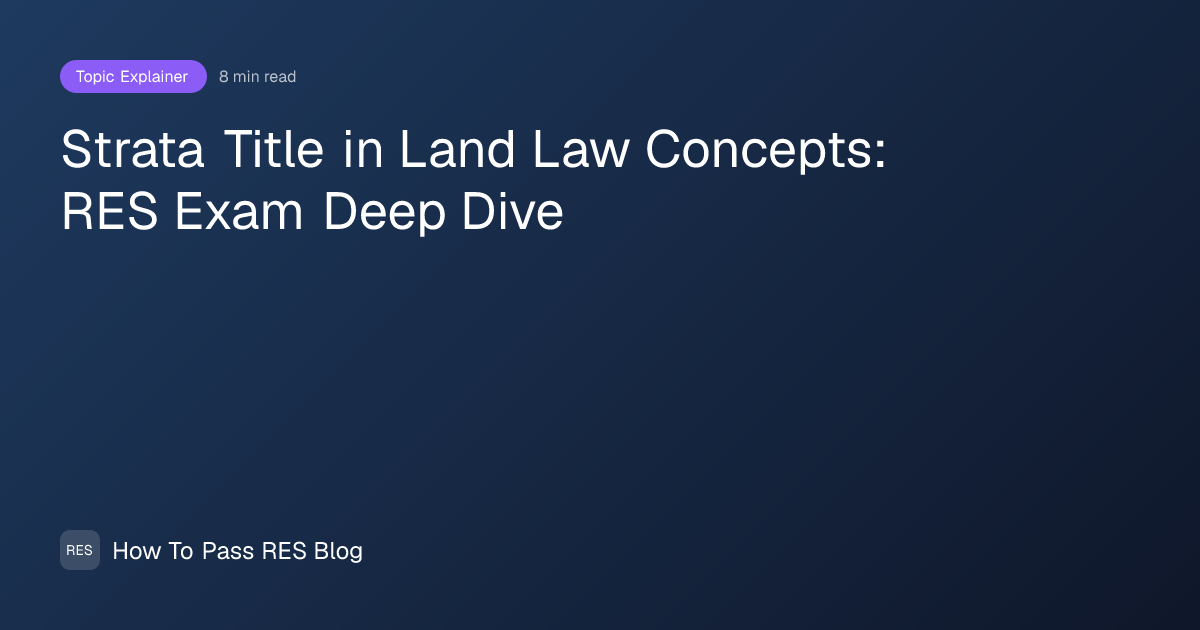 Strata Title in Land Law Concepts: RES Exam Deep Dive | How To Pass RES